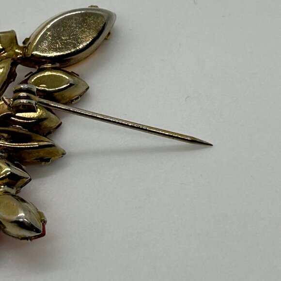 Vintage Juliana Butterfly Brooch Orange Amber Rhinestone DeLizza & Elster #1795 - Picture 14 of 16